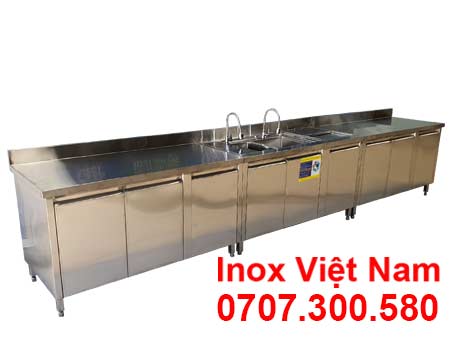 Hệ Quầy Pha Chế Inox (Bàn Tủ – Chậu Rửa – Thùng Đá)