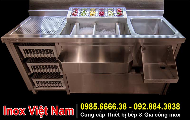 Thùng đá inox quầy bar 01