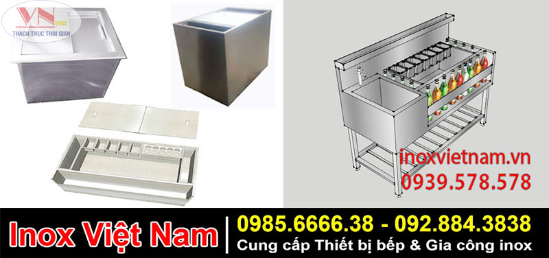 Thùng đá inox quầy bar