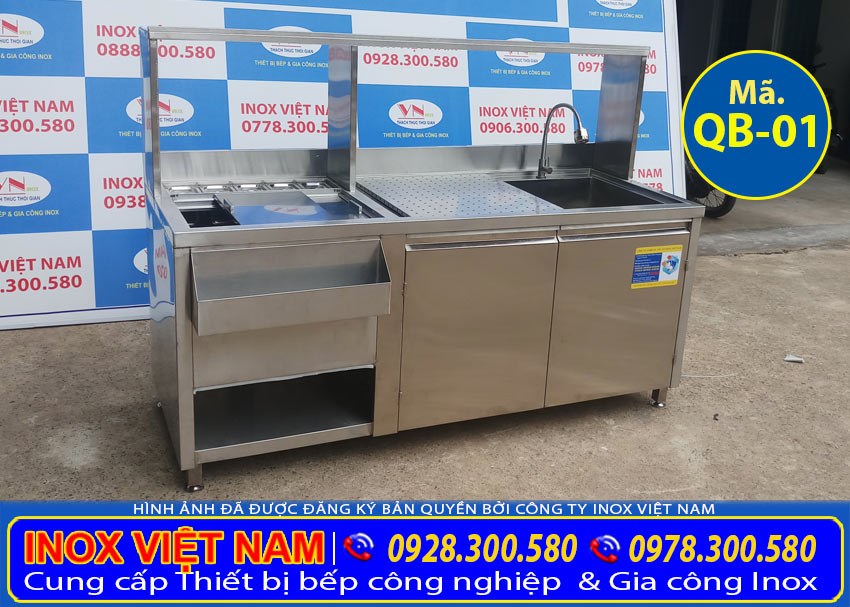 Quầy pha chế trà sữa inox QB-01