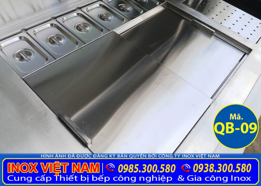 Chi tiết quầy pha chế inox