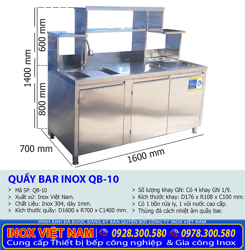 Quầy bar 1m6 giá tốt chất lượng tại TPHCM