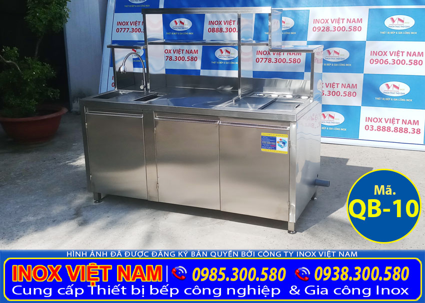 Quầy pha chế trà sữa inox QB-10