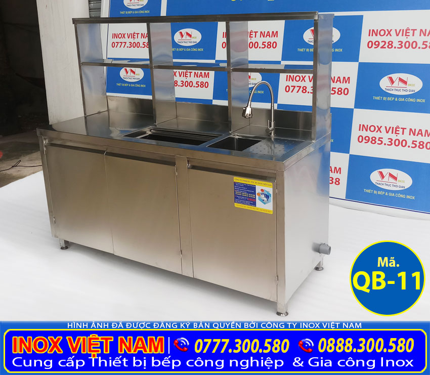 Mẫu thiết kế quầy pha chế inox 2m mới nhất hiện nay