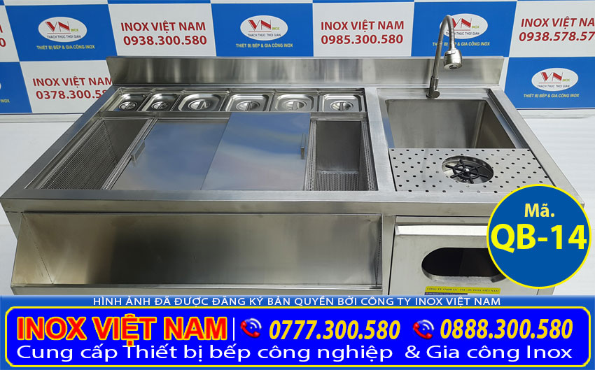 mặt trên tủ quầy bar inox