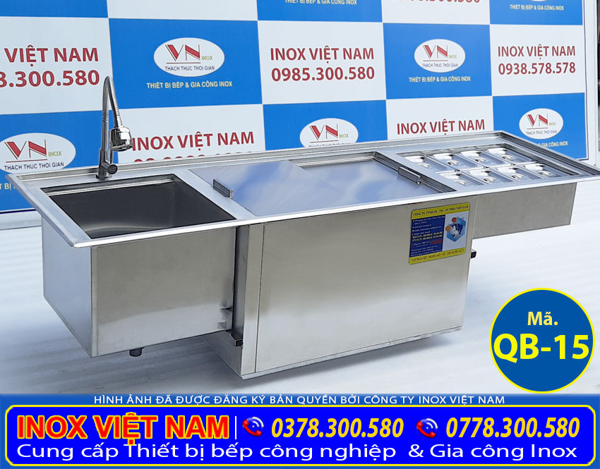 Bộ 3 chậu rửa inox âm bàn khay GN