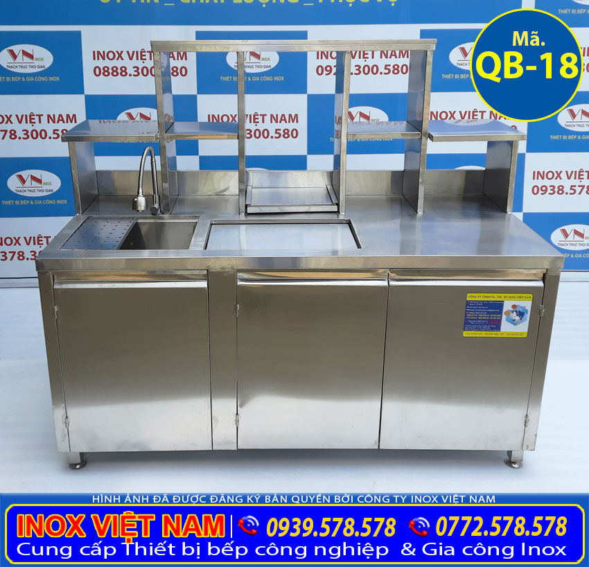 Mẫu thiết kế quầy pha chế trà sữa QB-18