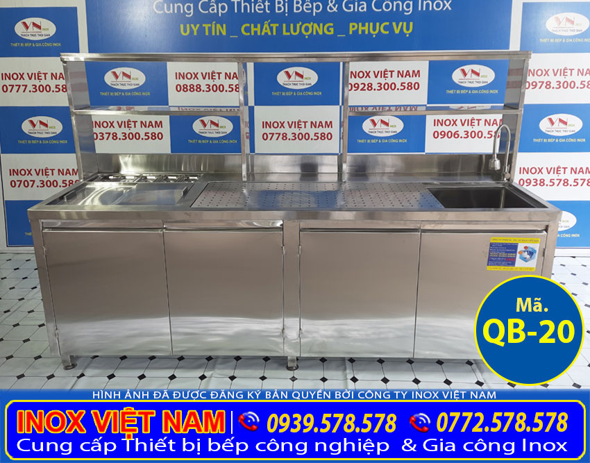Giá quầy bar trà sữa inox 2m2