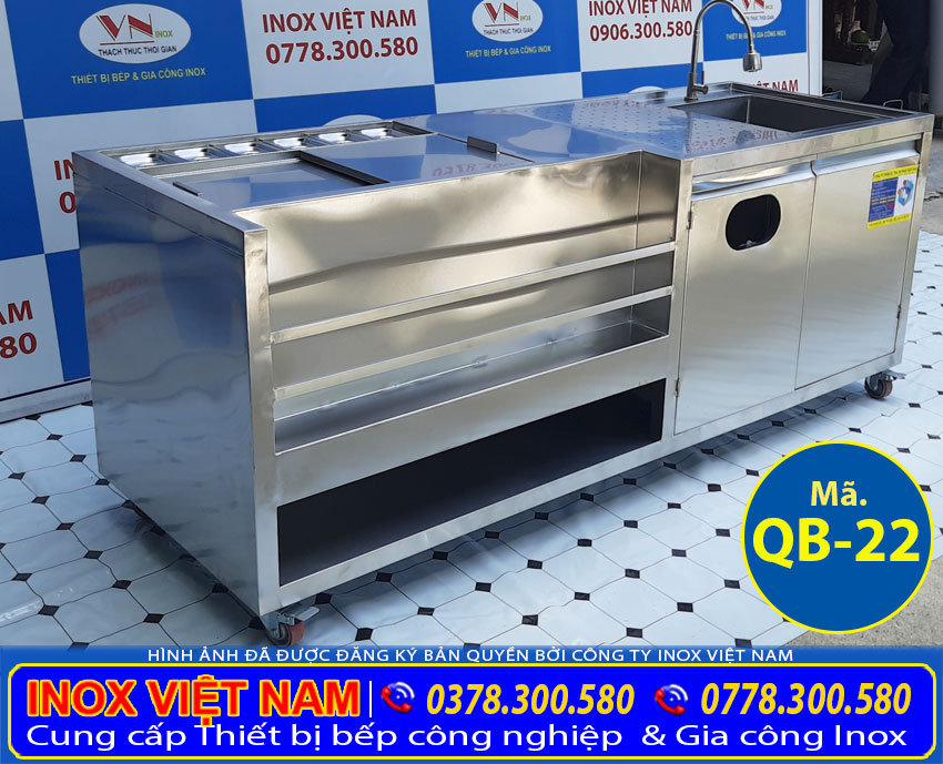Báo giá quầy bar trà sữa inox QB-22