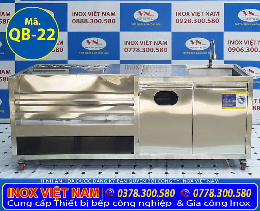 Quầy bar trà sữa inox QB-22