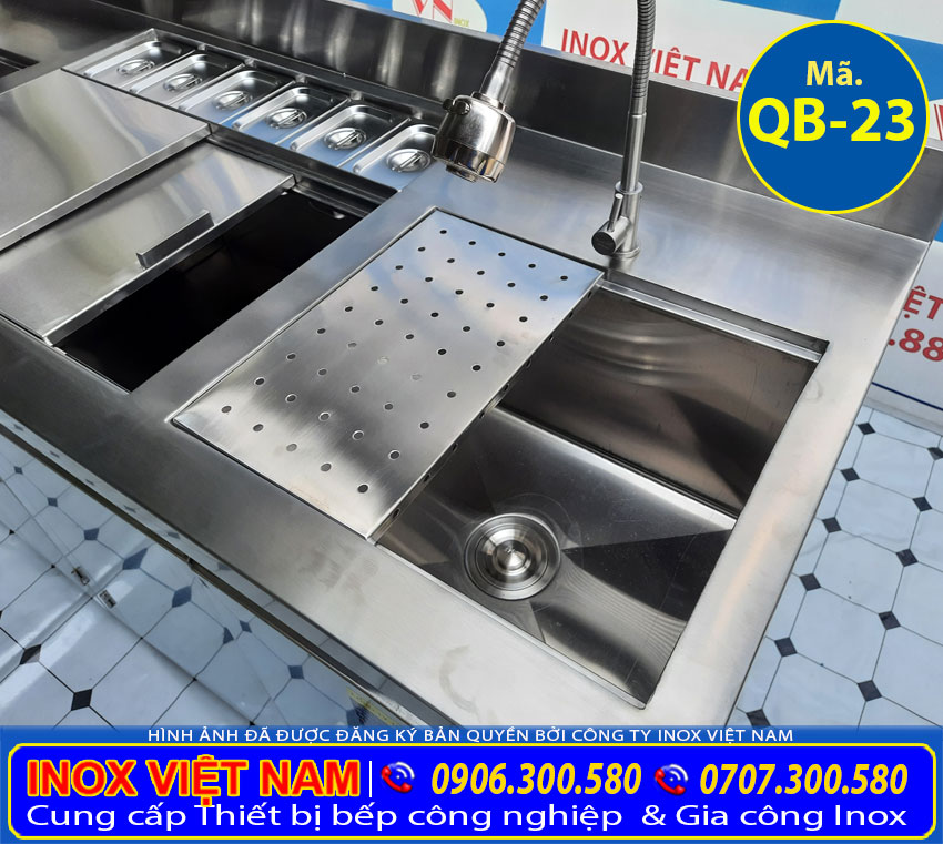 Chậu rửa inox quầy bar trà sữa