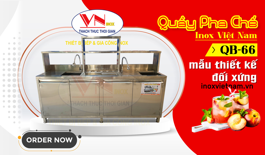 Mẫu quầy pha chế inox QB-66