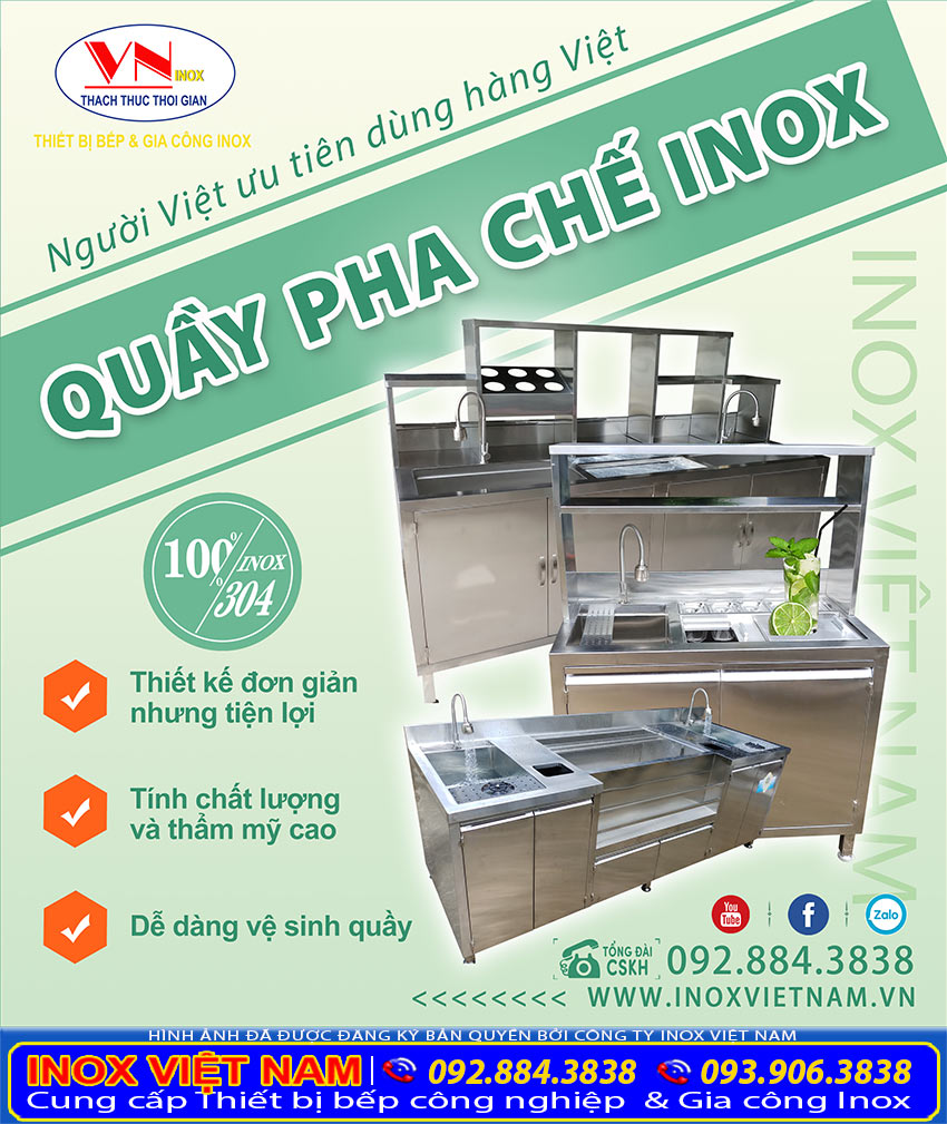 Mẫu quầy pha chế trà sữa đẹp