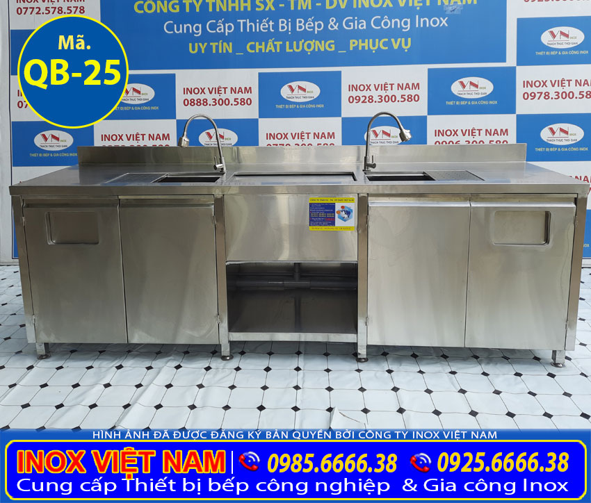 Quầy pha chế trà sữa inox QB-25