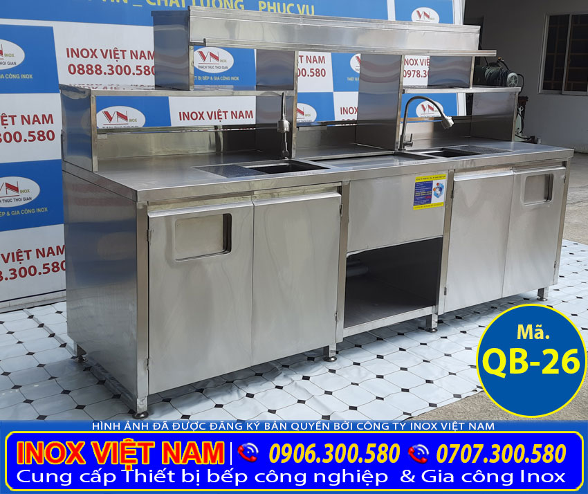 Quầy trà sữa inox QB-26