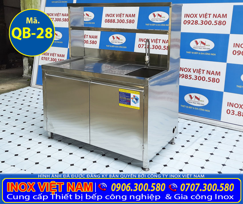 Mẫu thiết kế quầy pha chế inox QB-28 giá tốt