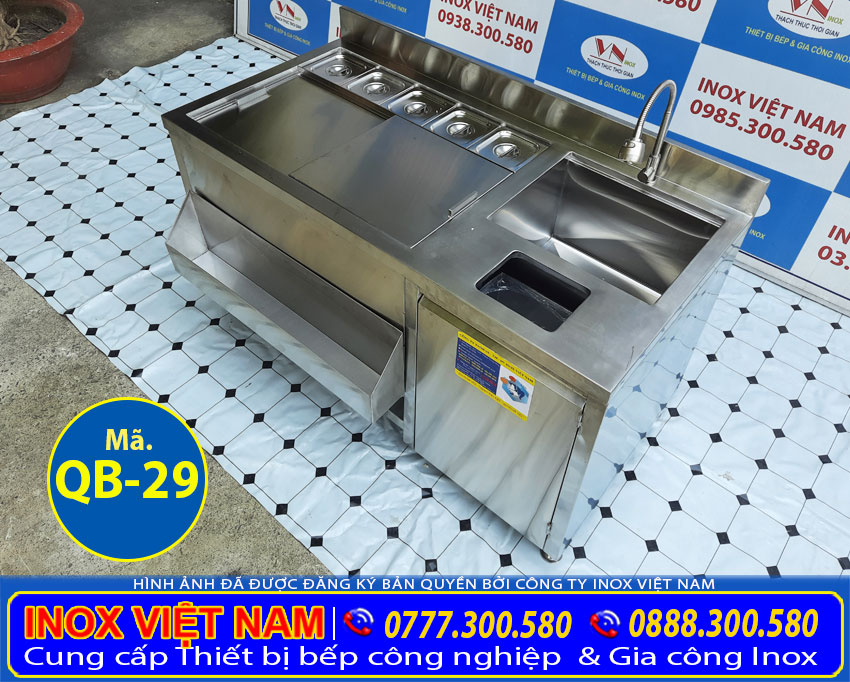Mẫu quầy pha chế inox qb-29