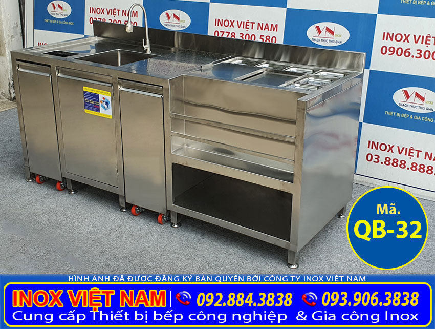 Quầy pha chế inox QB-32