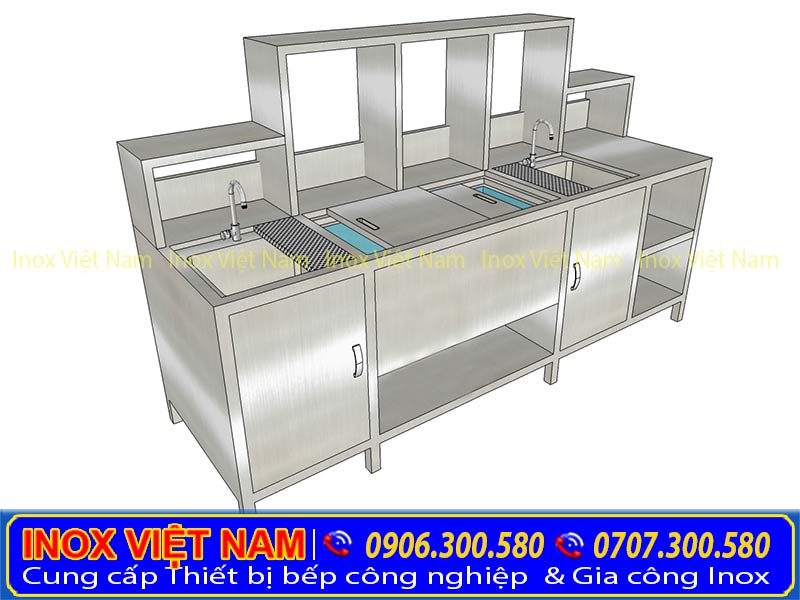Quầy bar cafe, quầy bar trà sữa inox 304 (05)