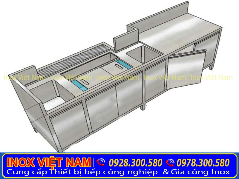 Quầy bar trà sữa inox 304 của Inox Việt Nam 304