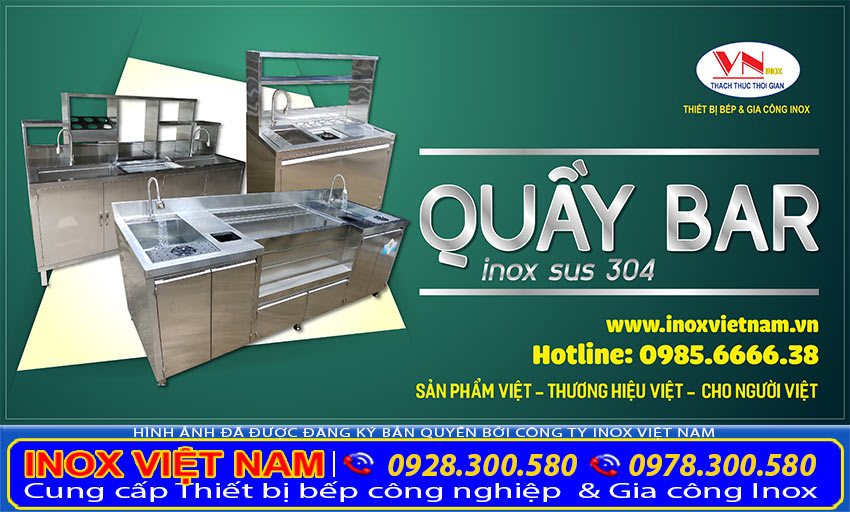 Quầy pha chế inox cao cấp 
