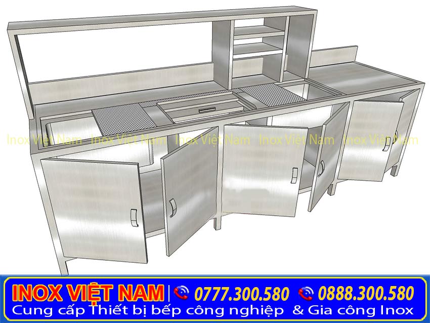 Quầy pha chế inox, quầy bar inox qb18001