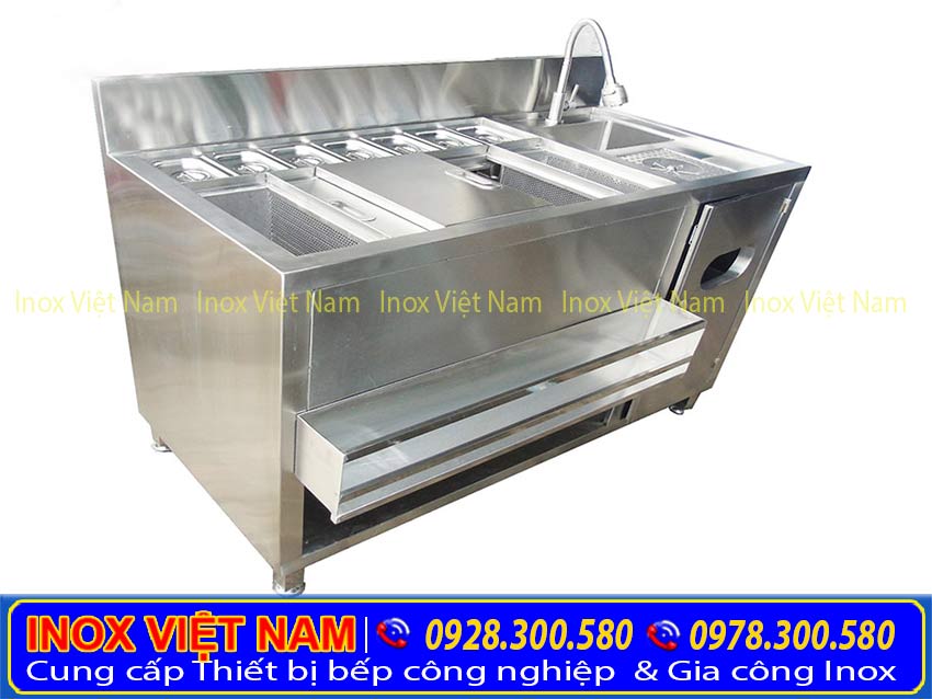 Mẫu quầy pha chế trà sữa inox 74