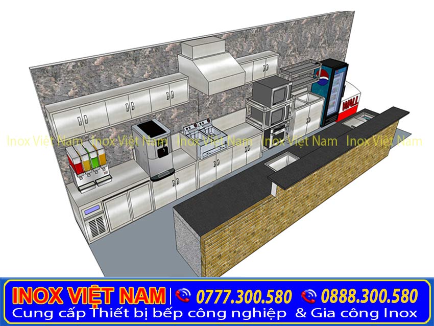 Mẫu thiết kế quầy pha chế cho quán cafe, trà sữa