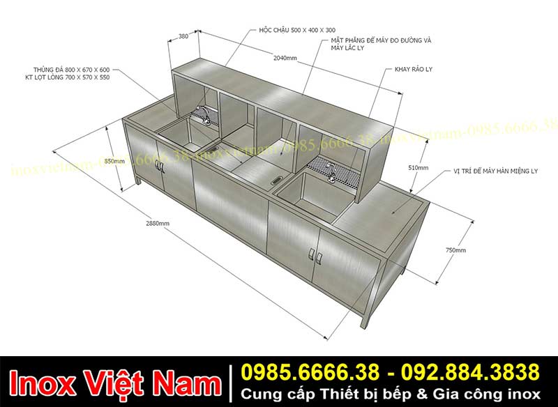 Mẫu thiết kế quầy pha chế cafe