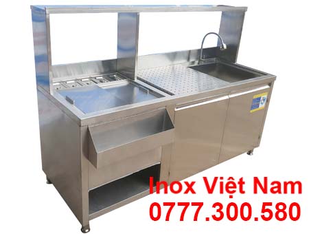 Quầy Pha Chế Trà Sữa Inox QB-01
