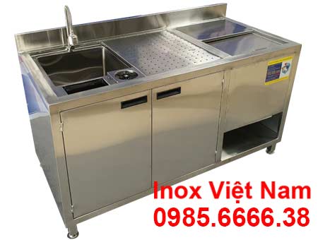 Quầy Pha Chế Trà Sữa Inox QB-36