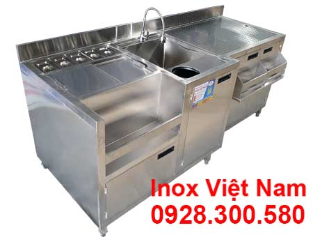 Quầy Pha Chế Inox Có Bồn Rửa QB-49