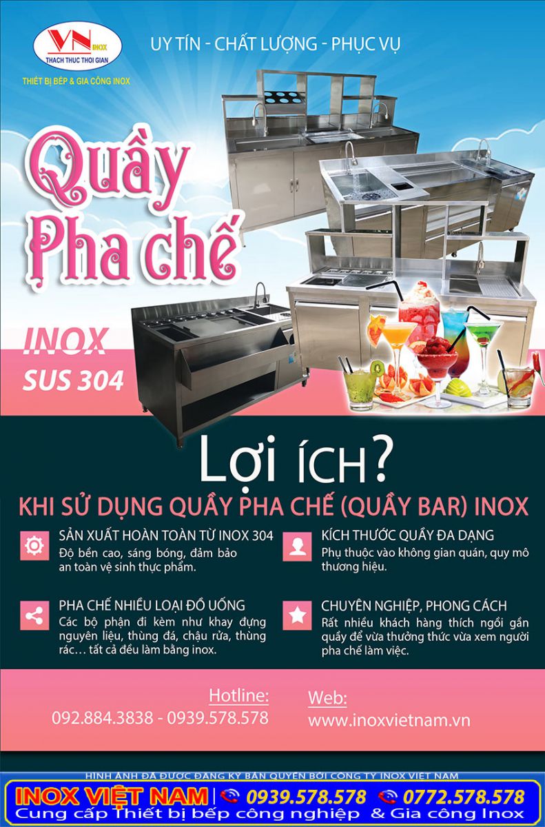 Quầy pha chế trà sữa cao cấp