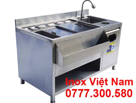 Mẫu Thiết Kế Quầy Bar Inox Trà Sữa QB-14