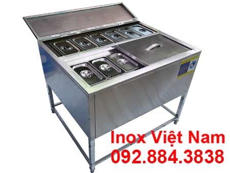 Thùng Chứa Đá Inox Topping Có Khung Chân TD-TP23