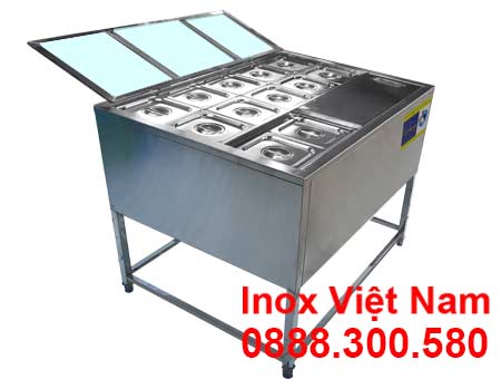 Thùng Đá Inox Khung Chân Có Khay Topping TD-TP16