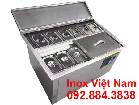 Thùng Đá Inox Có Khay Topping TD-TP22