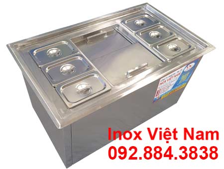Thùng Đá Inox Có Khay Topping TD-TP29