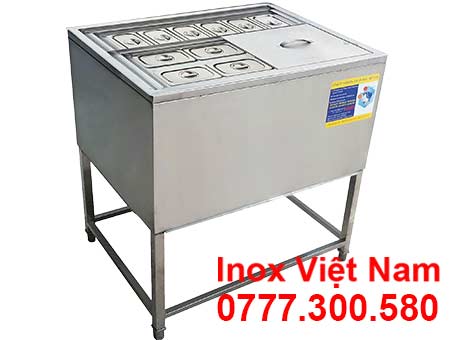 Thùng Đá Inox Khung Chân Có Khay Topping TD-TP06