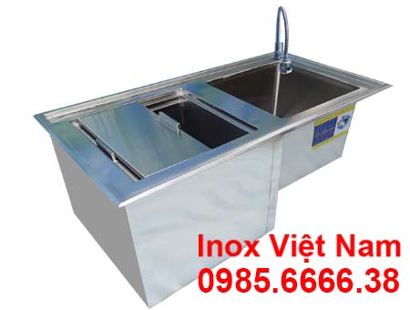  Thùng Đá Inox kèm Chậu Rửa Âm Quầy Bar QB-21