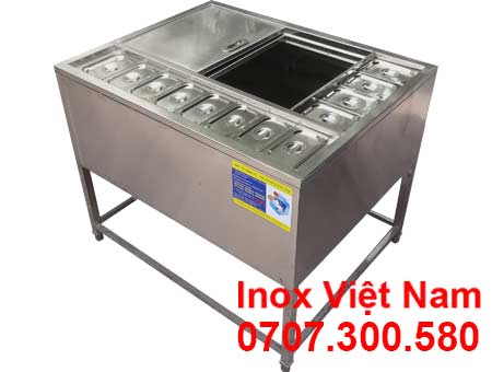 Thùng Đá Inox Topping Có Khung Chân TD-TP26