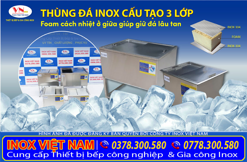 Cấu tạo của thùng đựng đá inox TD-A554