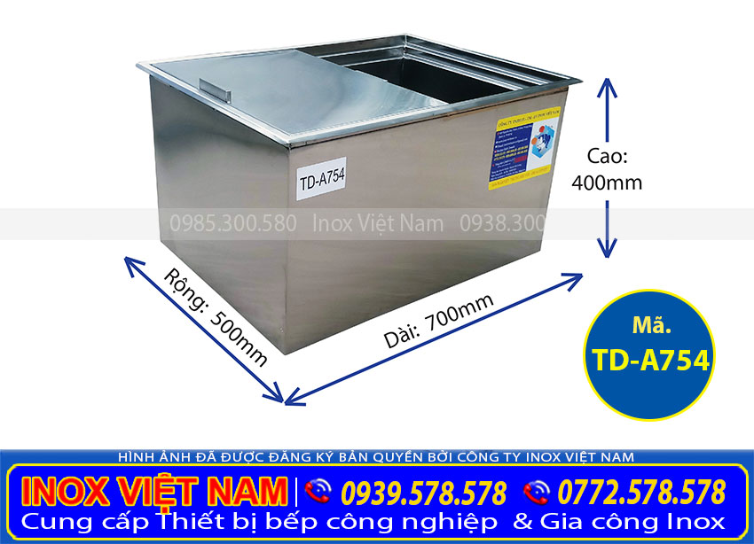 Giá bán thùng đá inox âm bàn TD-A754