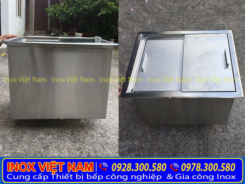 Thùng đá inox âm bàn