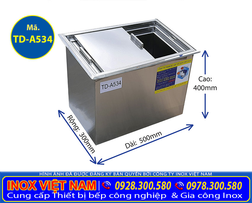 Thùng đá inox âm bàn TD-A534