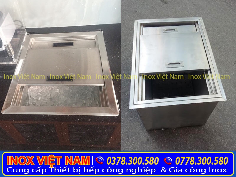 Thùng đá inox âm bàn