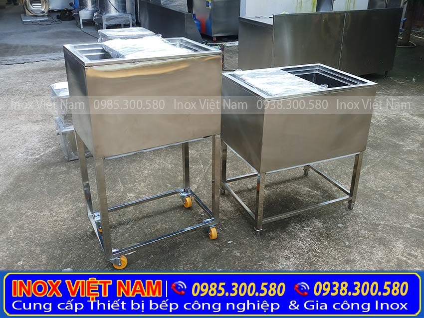 Thùng đá inox có bánh xe