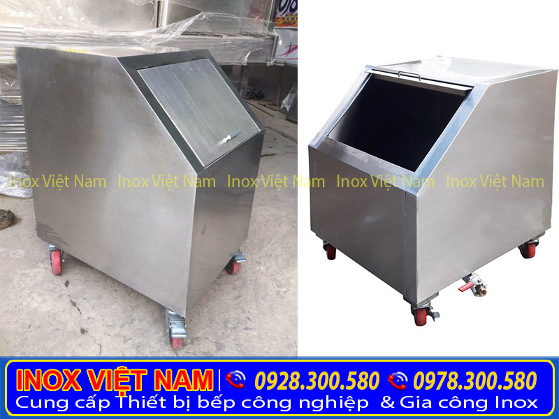Thùng đá inox có bánh xe