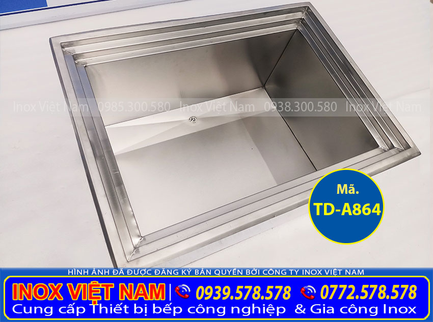 Thùng đá inox âm bàn, thùng đá inox quầy bar giá bao nhiêu?