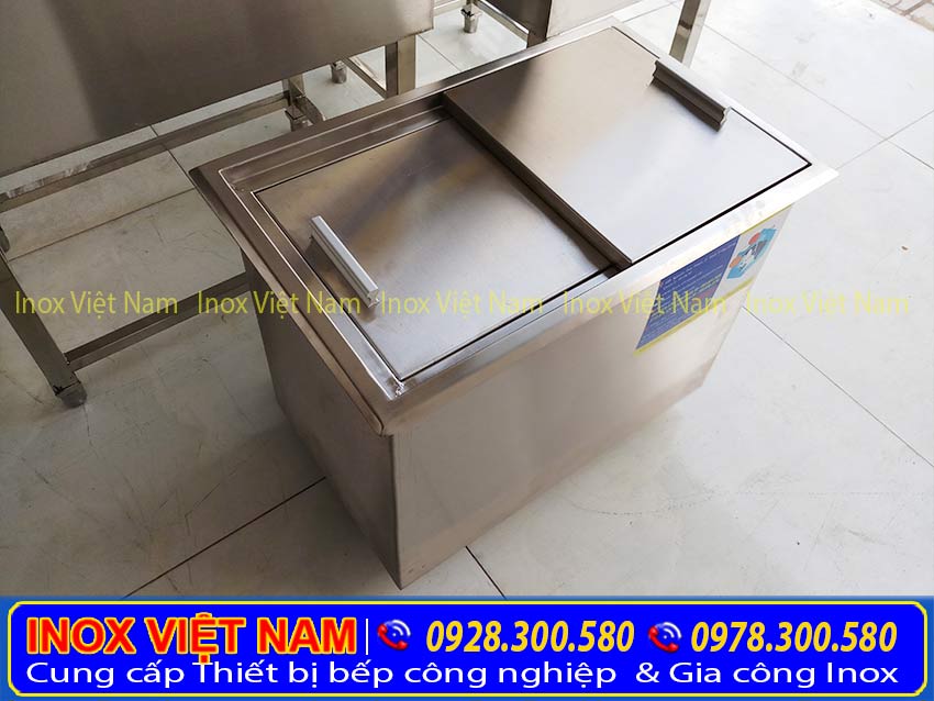 Thùng đá inox nấp trượt